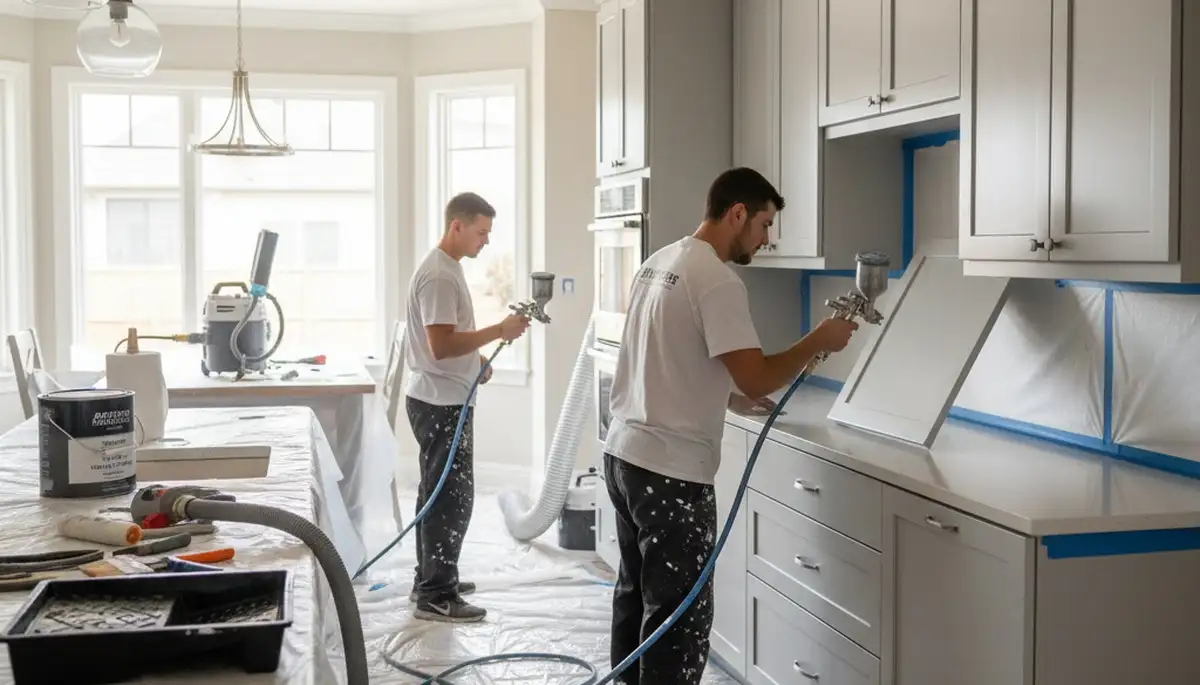 Professional cabinet painting and kitchen refinishing in Reading, MA by expert house painters