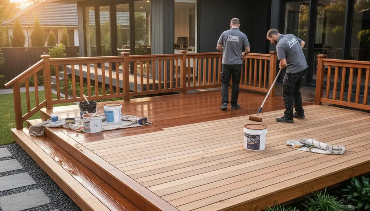 Professional deck staining and refinishing by expert painters in Reading, MA