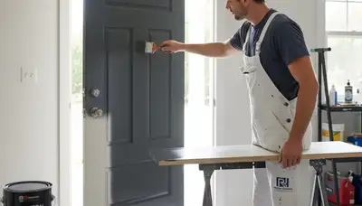 Professional door painting service in Reading MA enhancing curb appeal and weather protection