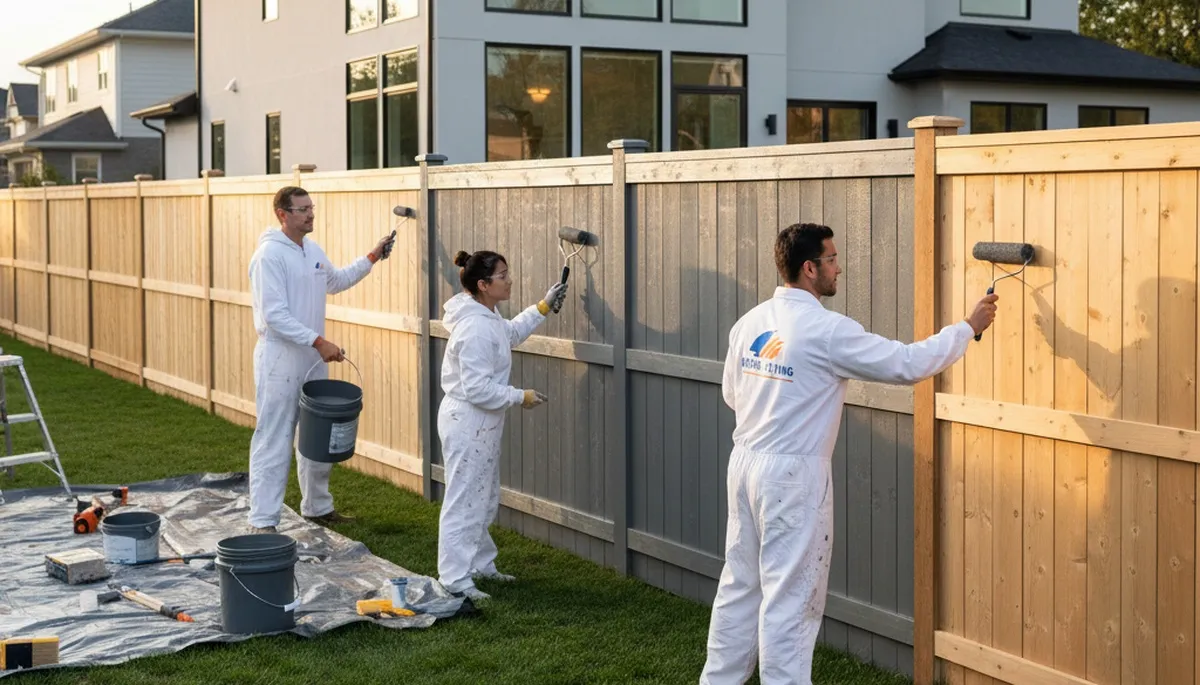 Professional fence painting and refinishing in Reading, MA by local house painters