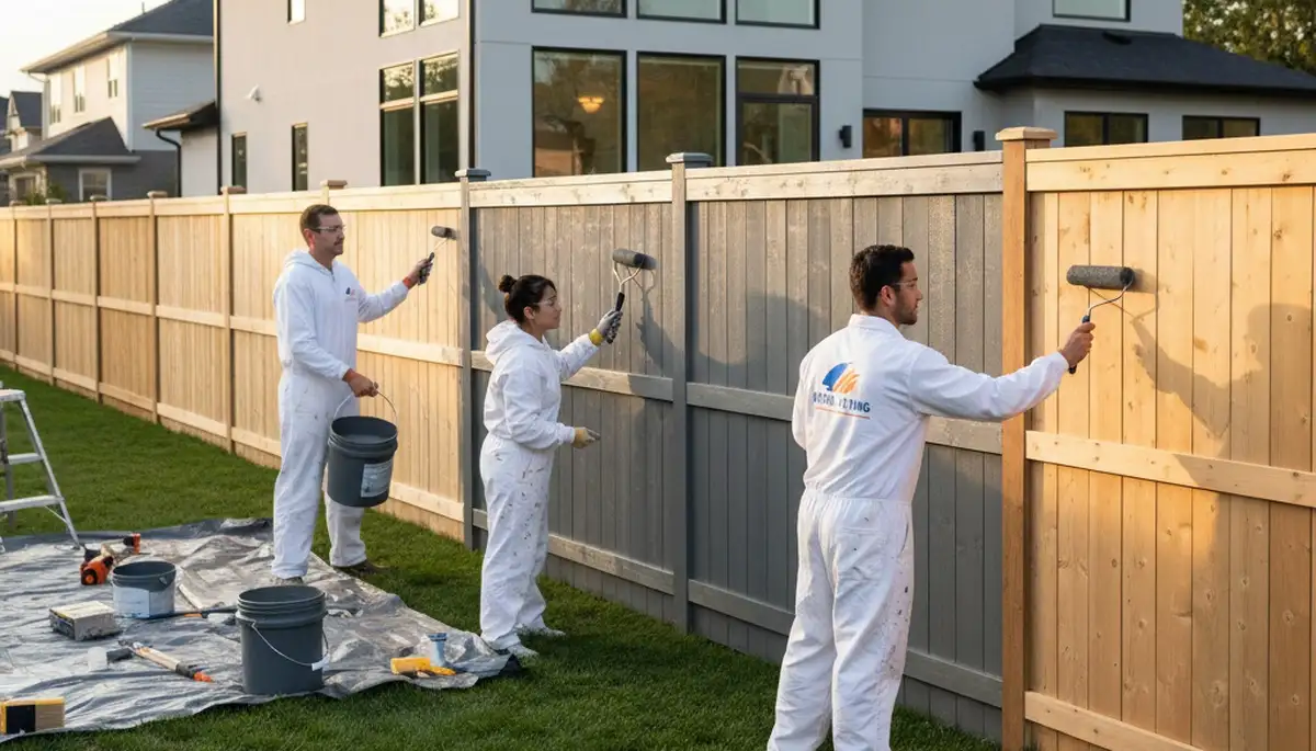 Professional fence painting and refinishing in Reading, MA by local house painters