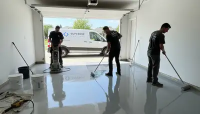 Professional epoxy garage floor coating in Reading, MA by expert house painters