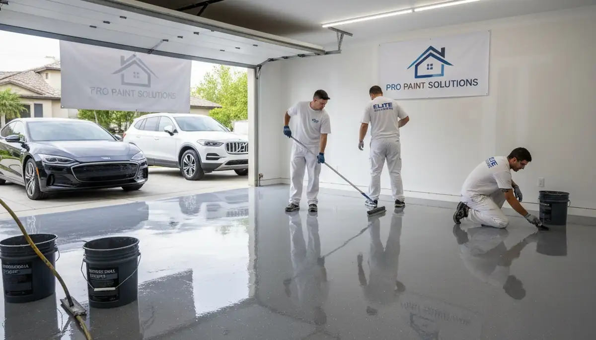 Professional epoxy garage floor coating in Reading, MA by local house-painting experts