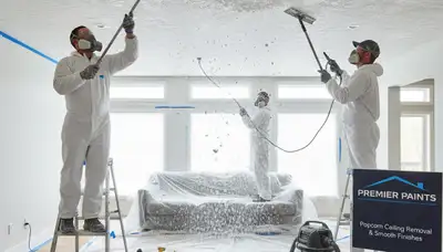 Professional popcorn ceiling removal and refinishing in Reading, MA home interior