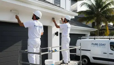 Professional trim and fascia painting on a Reading, MA home by expert local house painters