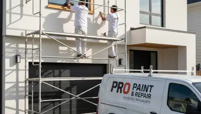 Professional wood rot repair on Reading, MA home exterior by expert local house painters